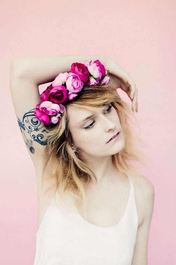 Layers of Pink Ranunculus Crown