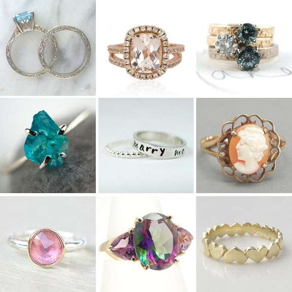 alternative non diamond wedding engagement rings