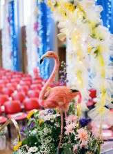 sunflowers & flamingo themed retro wedding (4)