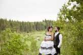 outdoor black and white wedding22