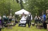 outdoor black and white wedding7