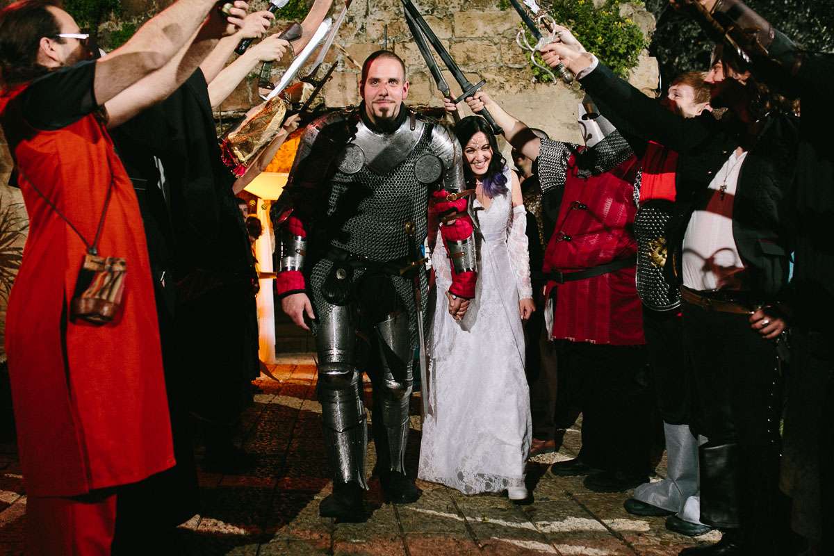 Live Action Role Play Wedding with the Groom in a Suit of Armour (45)