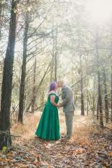 casual back garden wedding bride in green (21)