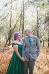 casual back garden wedding bride in green (23)