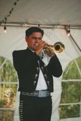 casual back garden wedding bride in green (42)