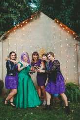 casual back garden wedding bride in green (65)