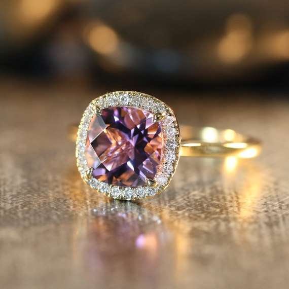 Purple Amethyst Engagement Ring