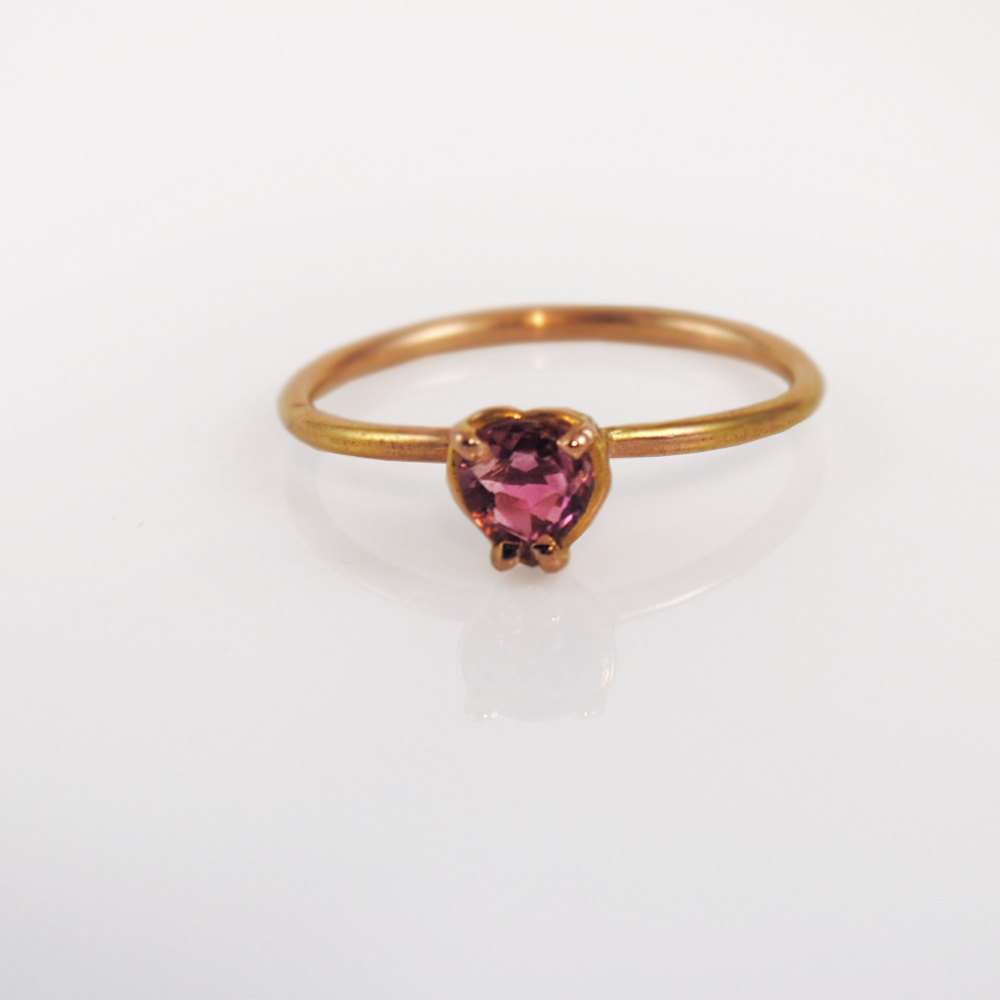 Sweetheart pink rourmaline stacking rin