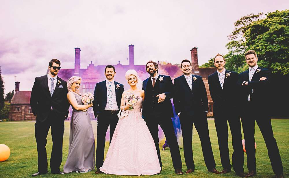 Vinyl Themed, Pink Dress & Beehive Smoke Bomb Wedding-Bridgwood Wedding Photography-289