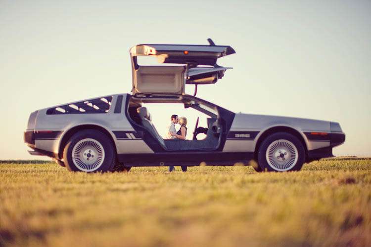 delorean engagement shoot