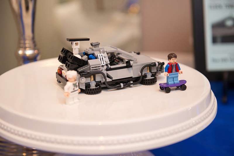 delorean lego cake topper