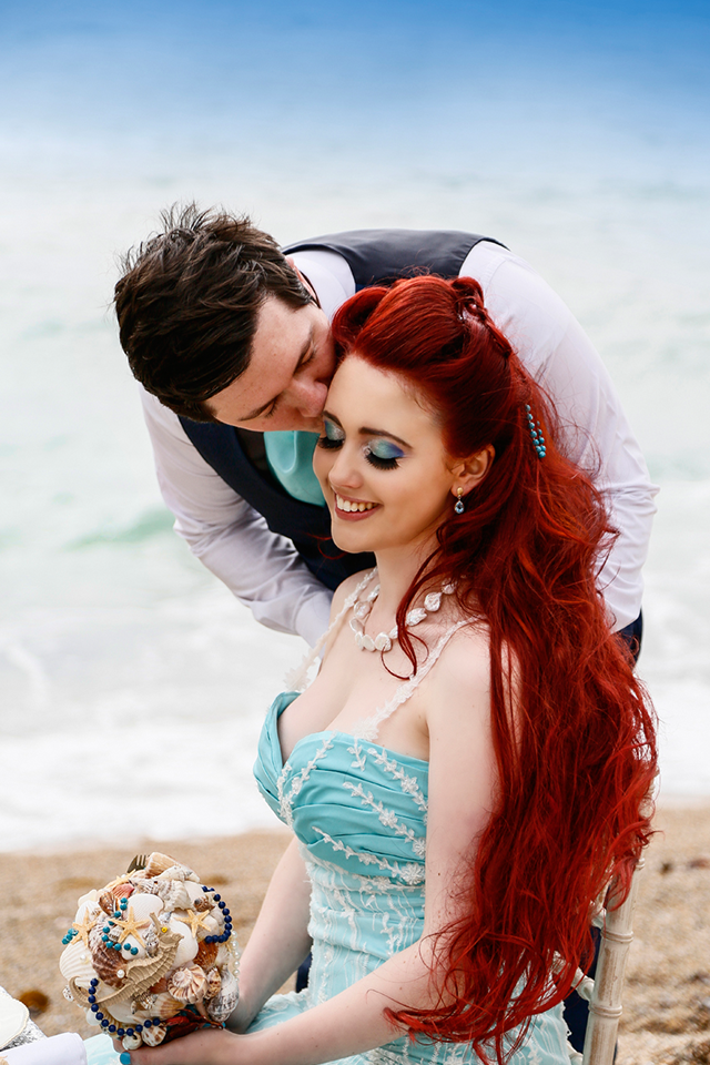 little mermaid wedding shoot