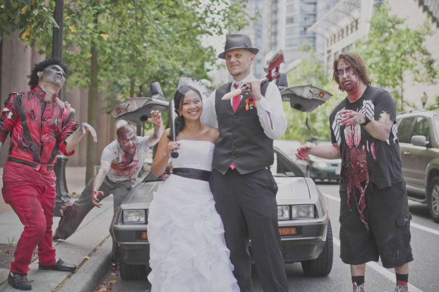 zombie delorean wedding