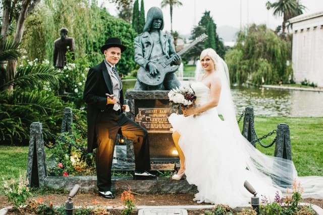 Glamorous Halloween Wedding  at Hollywood Forever Cemetery 