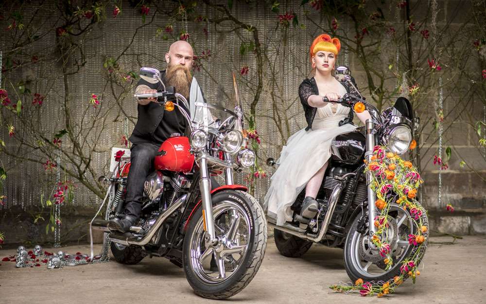 How to Use Flowers to Add Personality to Your Wedding biker shoot (25)