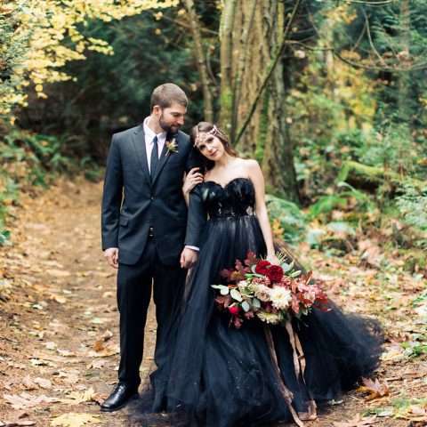 Woodland Nymph in a Black Wedding Dress (2)