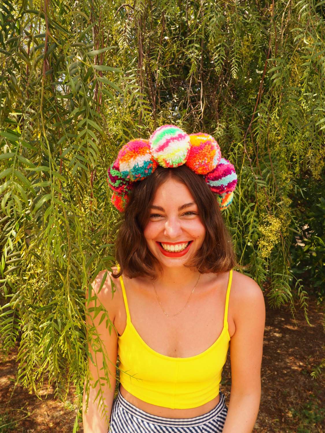 Introducing: Fat Pom Poms… Plus Win a Multicoloured Rainbow Pom Pom  Headband! · Rock n Roll Bride