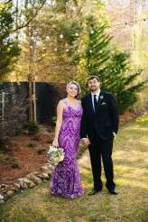 Magical Woodsy Fairytale Wedding & A Bride in a Purple Dress (40)