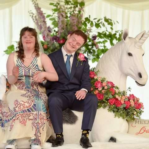 Unicorn Downs Syndrome Wedding via rocknrollbride (42)