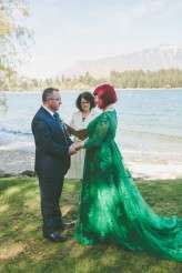 green wedding dress paper cranes nz wedding (15)