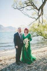 green wedding dress paper cranes nz wedding (24)