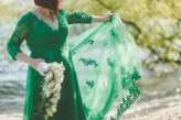 green wedding dress paper cranes nz wedding (35)