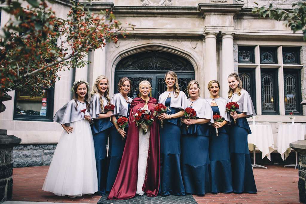 The Bride in the Red Cape Rock n Roll Bride