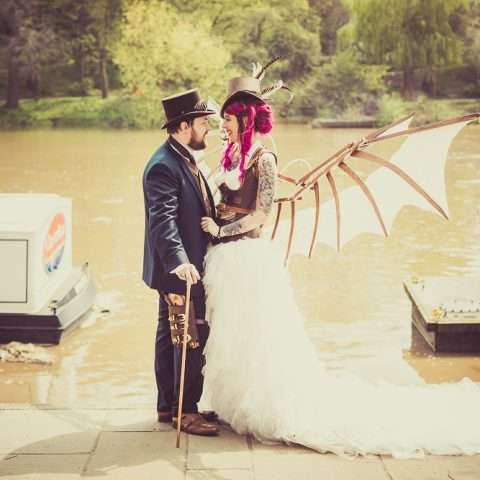 Just loved yesterday’s Steampunk bride and groom,  Jo-Anne and I