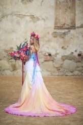 Dia De Los Muertos Inspired Painted Wedding Dresss_ChristinaSanchez_Rock n Roll Bride (11)