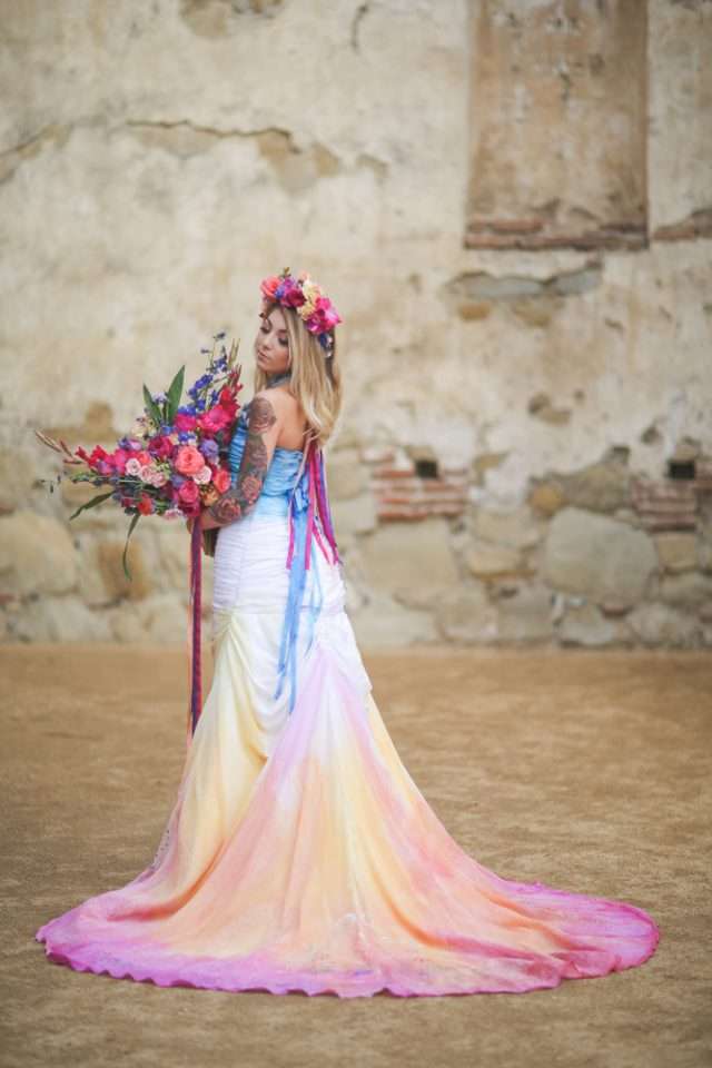painted wedding dress
