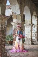Dia De Los Muertos Inspired Painted Wedding Dresss_ChristinaSanchez_Rock n Roll Bride (13)