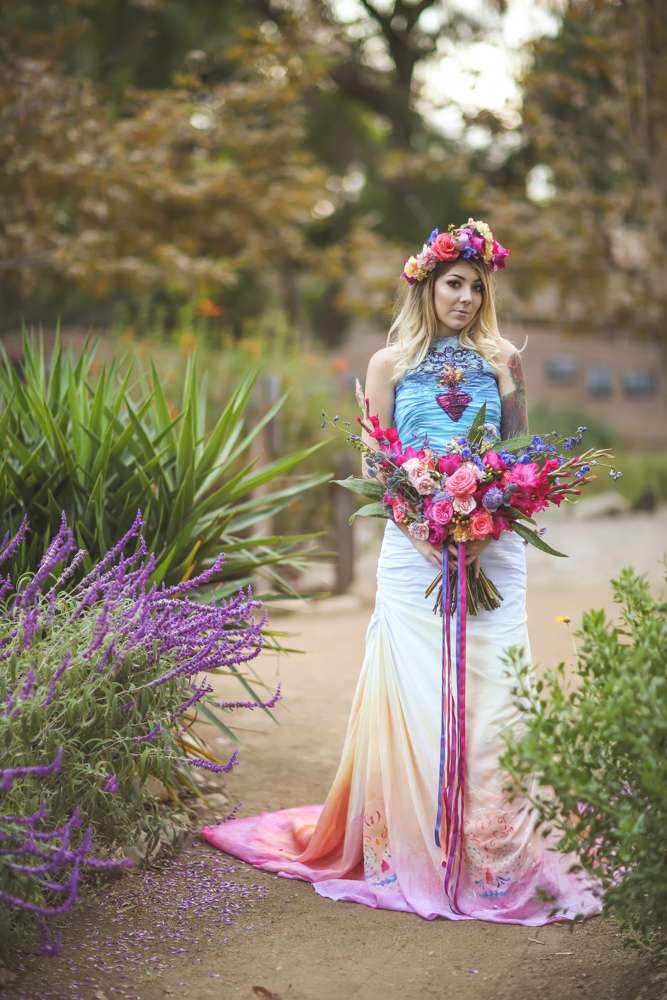 Dia De Los Muertos Inspired Painted Wedding Dress Â· Rock n Roll Bride