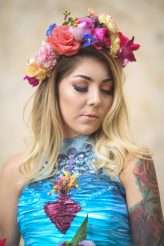 Dia De Los Muertos Inspired Painted Wedding Dresss_ChristinaSanchez_Rock n Roll Bride (7)