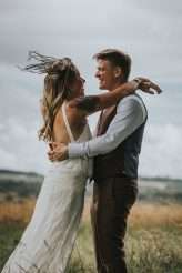 Cool Tattooed B&G Wedding at FForest wearing headpiece(s) from Curious Fair