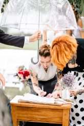 Rainy Rustic Wedding at Home with a Real Rainbow (30)