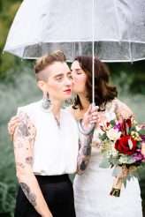 Rainy Rustic Wedding at Home with a Real Rainbow (38)