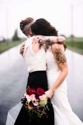 Rainy Rustic Wedding at Home with a Real Rainbow (41)