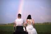 Rainy Rustic Wedding at Home with a Real Rainbow (42)