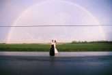Rainy Rustic Wedding at Home with a Real Rainbow (45)