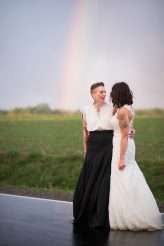 Rainy Rustic Wedding at Home with a Real Rainbow (46)