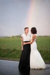 Rainy Rustic Wedding at Home with a Real Rainbow (47)