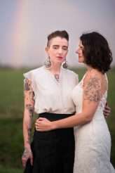 Rainy Rustic Wedding at Home with a Real Rainbow (48)