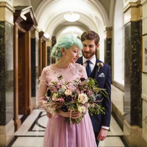 Romantic, Industrial Wedding With a Homemade Pink Dress & A Last Minute Venue Change! (24)