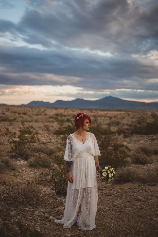 A Las Vegas Wedding with a Roller Skating Bride & A Hotel Room Pizza ...