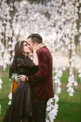 Whimsical & Dark Wedding with a Black Wedding Dress (7)