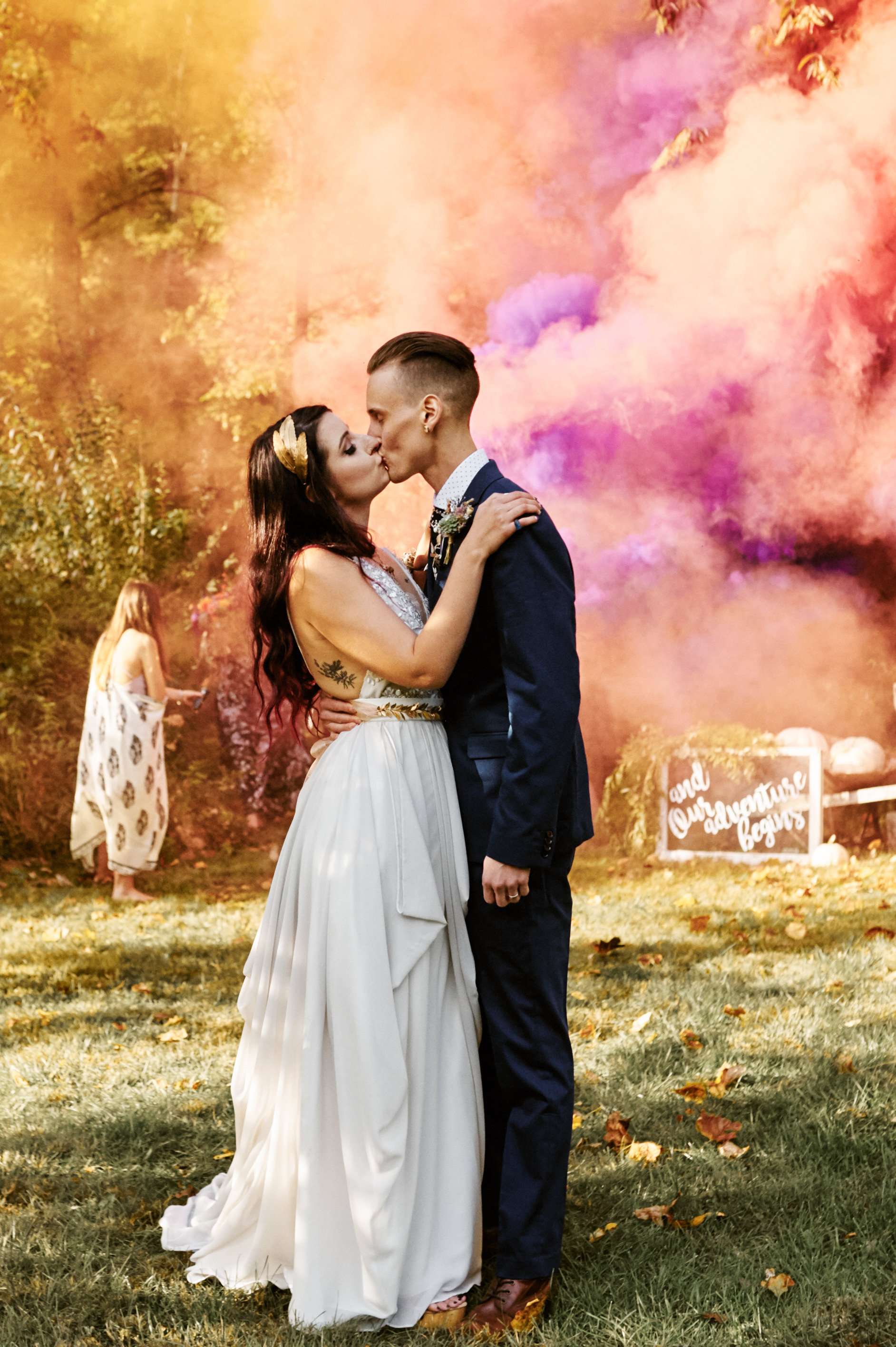 Smoke Bomb Wedding Photos - Rock My Wedding