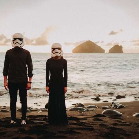 Black Sand Beach Ceremony in Azores with Everyone in Masks (30)