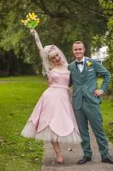 Fifties Prom Wedding with a Homemade Pink Wedding Dress! (16)