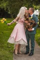 Fifties Prom Wedding with a Homemade Pink Wedding Dress! (24)a