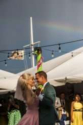 Fifties Prom Wedding with a Homemade Pink Wedding Dress! (65)a